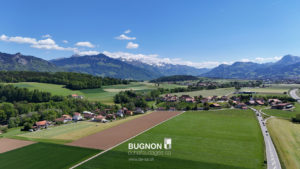 Village de Marsens et vue sur lac de Gruyère, Bulle Fribourg