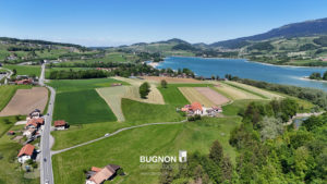 Village de Marsens et vue sur lac de Gruyère, Bulle Fribourg