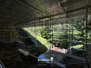 Vue sous le pont de Gérignoz échafaudage