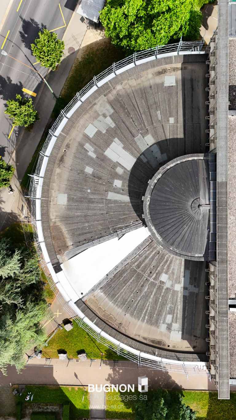 L'Aula Magna vue aérienne sur le toit