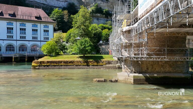 Chantier du Pont du Milieu à Fribourg